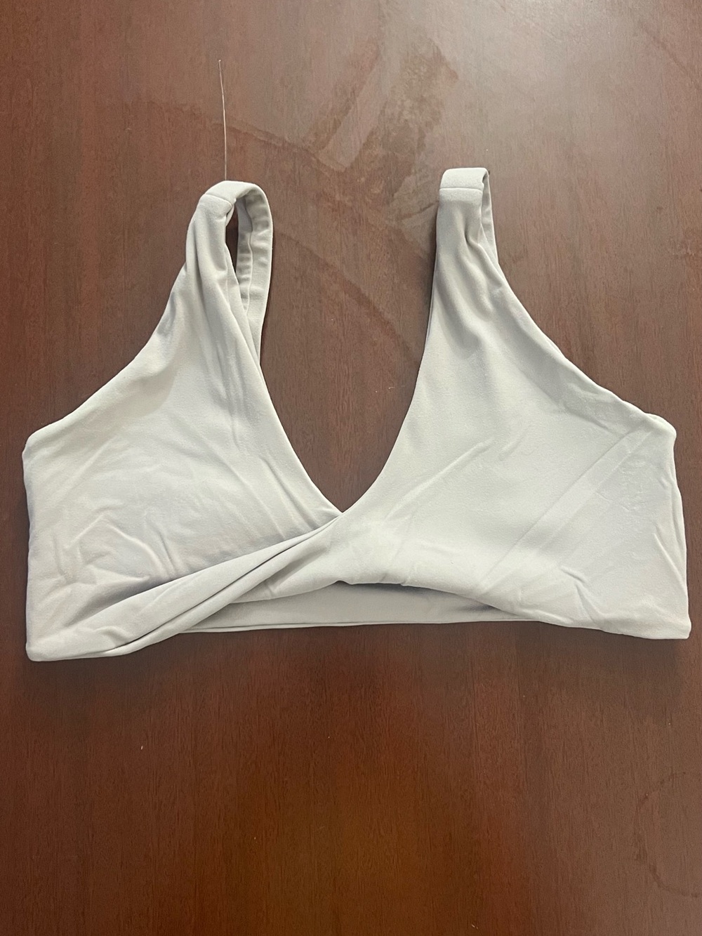 Seamless Twist Bralette in Light Gray